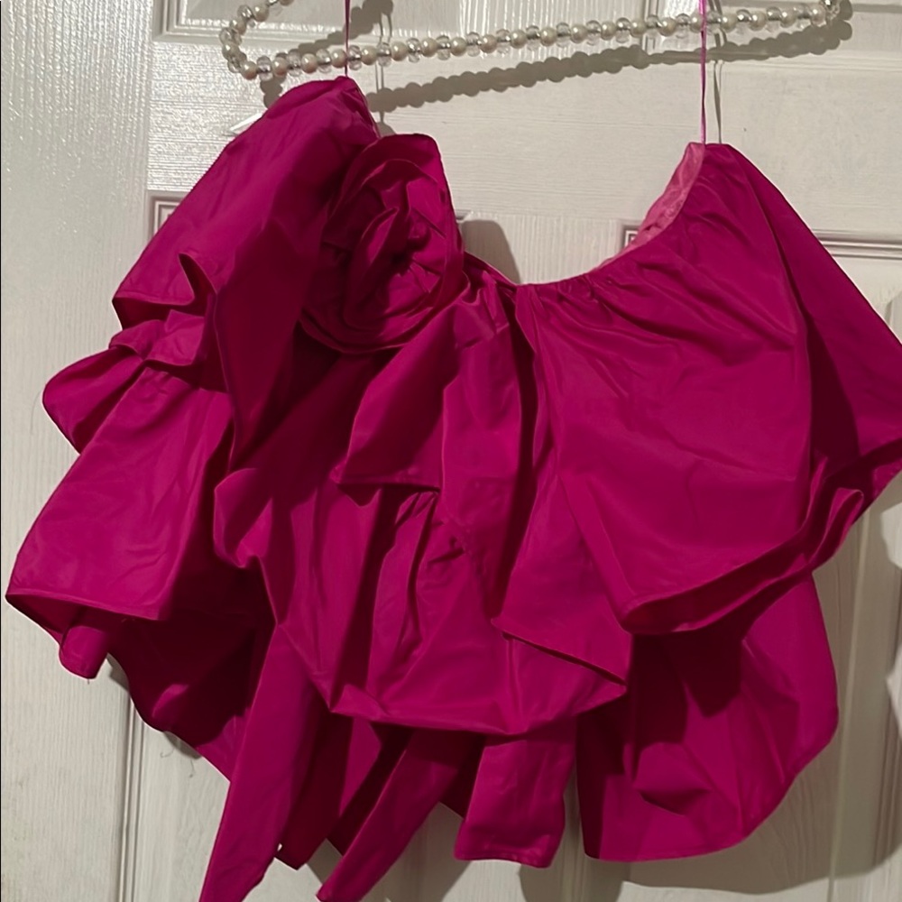 Zara Pink Asymmetrical Bubble Top